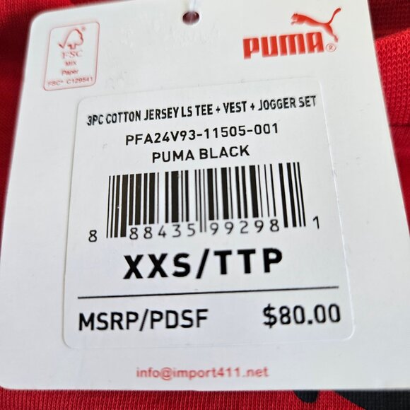 Boys Puma 3 peice Set, size XXS ( 3-4 toddler) NWT - Picture 5 of 7